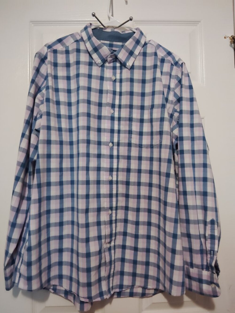 George Classic fit Plaid button Down Shirt Men's Size Xl  Blue Light pink white